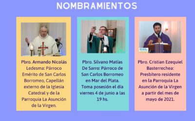 NUEVAS DESIGNACIONES DEL OBISPO