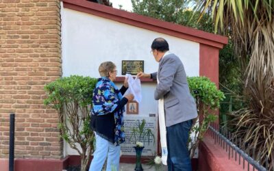 SAN AGUSTÍN – PARROQUIA SAGRADA FAMILIA -BENDICIÓN DE LA PLACA HOMENAJE AL PBRO. GERMÁN LIPS