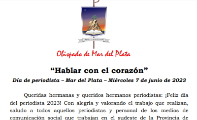 MENSAJE DE MONS. GABRIEL MESTRE EN EL DÍA DEL PERIODISTA.