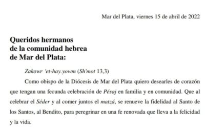 NUESTRO PADRE OBISPO GABRIEL SALUDA A LA COMUNIDAD HEBREA DE MAR DEL PLATA