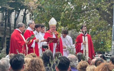 Mons. Ernesto Giobando presidió el Domingo de Ramos e invitó a vivir la Semana Santa con Cristo en el centro