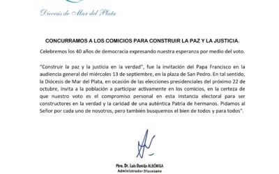 CONCURRAMOS A LOS COMICIOS PARA CONSTRUIR LA PAZ Y LA JUSTICIA.